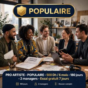 PRO ARTISTE POPULAIRE - Abonnement EPK 180 Jours + 2 Managers - Essai 7 Jours Gratuit