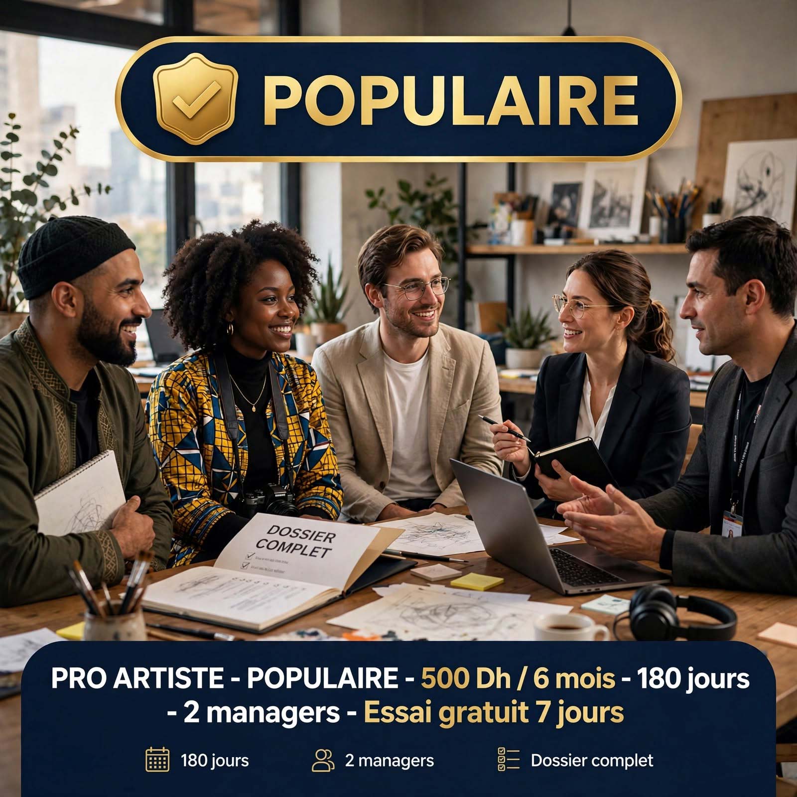 PRO ARTISTE POPULAIRE - Abonnement EPK 180 Jours + 2 Managers - Essai 7 Jours Gratuit